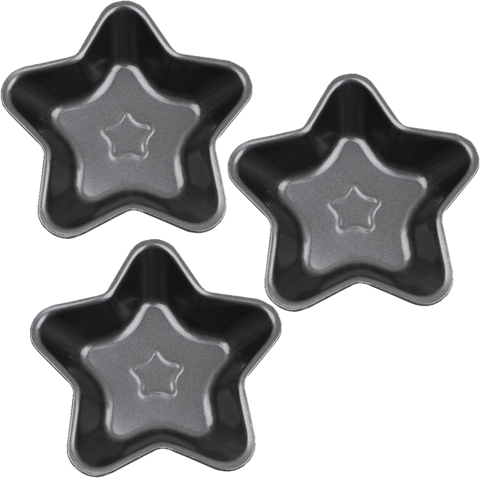 3 Pack Mini Nonstick Pie Pans Mould Makers Baking Tin for Tarts,Tartlets,Cupcakes,Pies,Cheesecakes,Bread (Star)