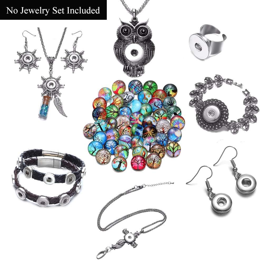 20 PCS Interchangeable Snap Jewelry Charms - 18mm Glass Buttons for Necklace and Bracelet - Image 6