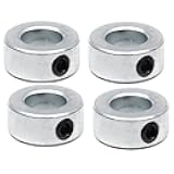(4-Pack) 1” Bore Solid Steel Shaft Collars with Zinc Plated Coating - Durable Shaft Collars Suitable for Machinery and Industrial Use