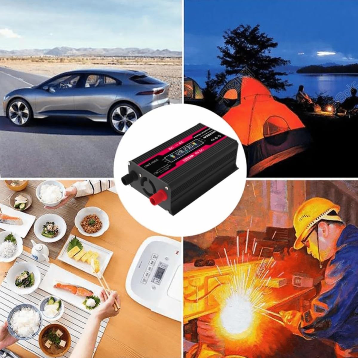 Inversor para Coche 4000w 12v a 220v con Pantalla Digital