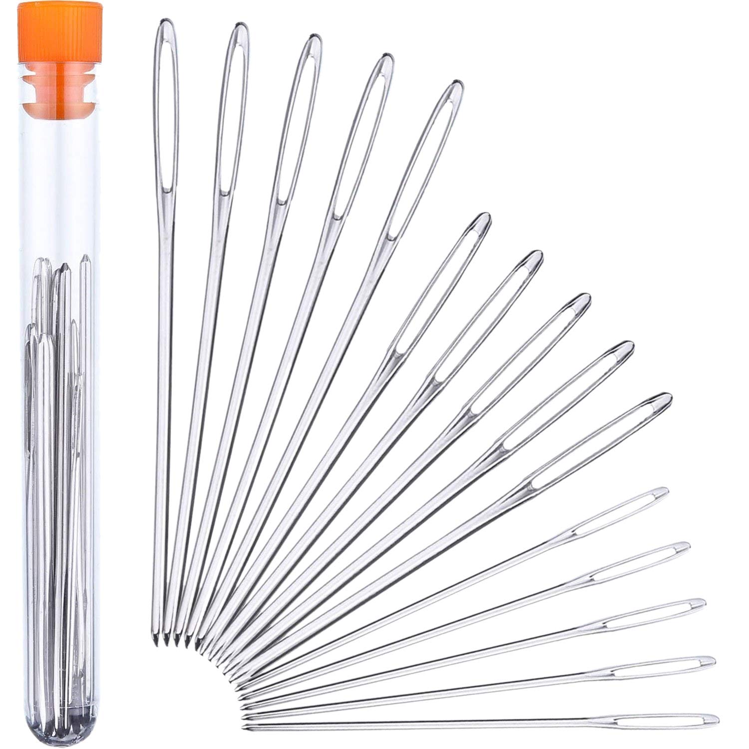 CTRLZS 15 Pieces Blunt Needles stainless steel Large-Eye Yarn Knitting Needles Sewing Needles, 3 Sizes