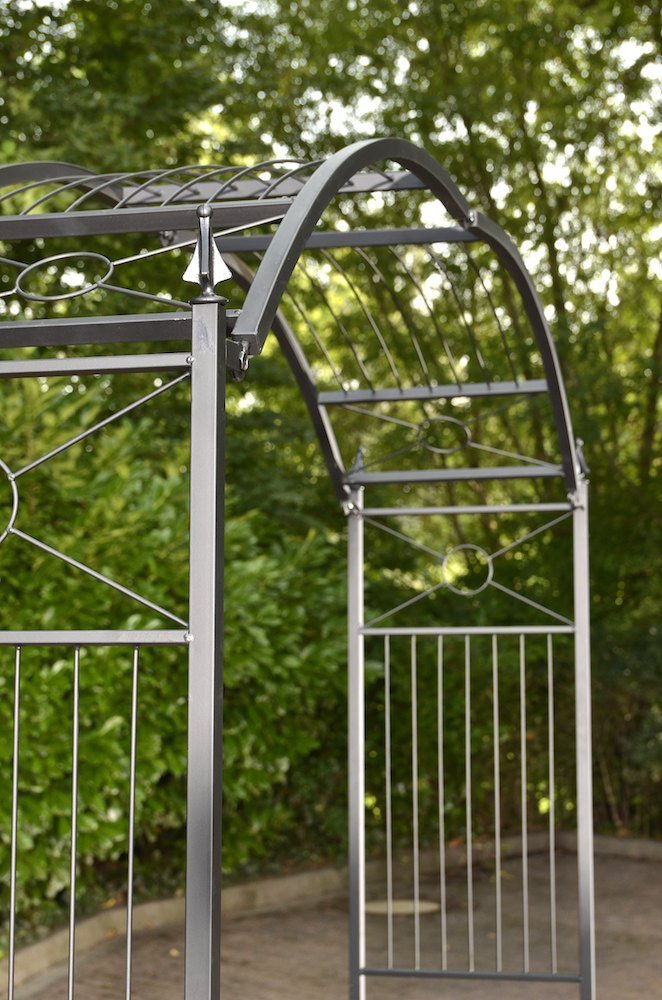 CLP Arco Da Giardino Flexi In Metallo Arco Per Piante Rampicanti Regolabile I Larghezza 110-175CM, Alt. 235-268 CM, Colore:nero