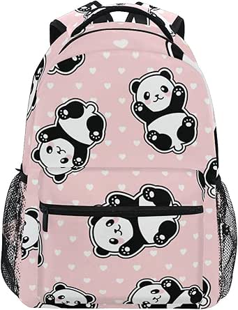 Sac à dos d'école mignon panda rose pour garçons et filles, sac d'école Sac à dos d'école mignon panda rose pour garçons et filles, sac d'école
