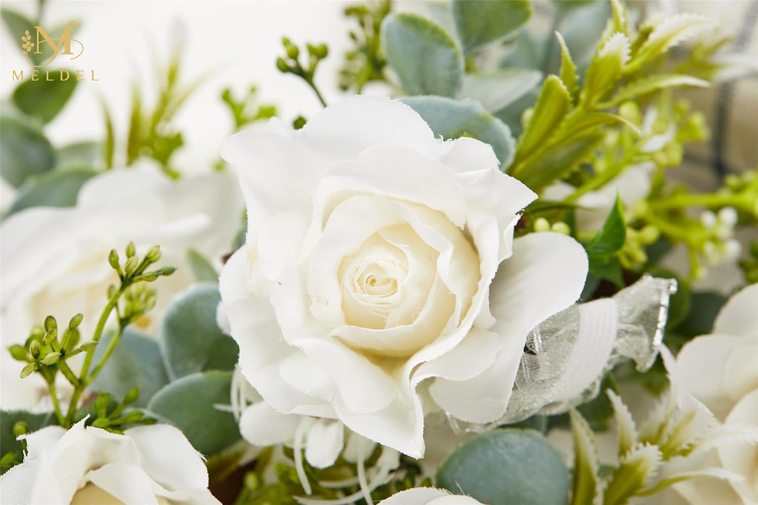 Meldel White Ivory Rose Wrist Corsage, Set of 6, Wedding Bridal Flower Corsage Hand Decor for Prom Party Homecoming, Wristband Flowers Bride, Bridesmaid, Girl - Image 4