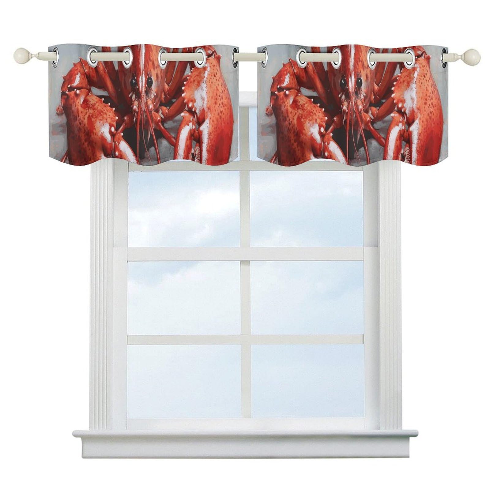 Rideaux occultants motif homard pour une chambre à coucher cosy