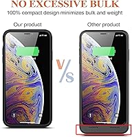 Vista 4 de Funda de batería para iPhone Xs Max, 10000 mAh, delgada, portátil, funda protectora de carga compatible con XS Max (6.5 pulgadas) con Carplay