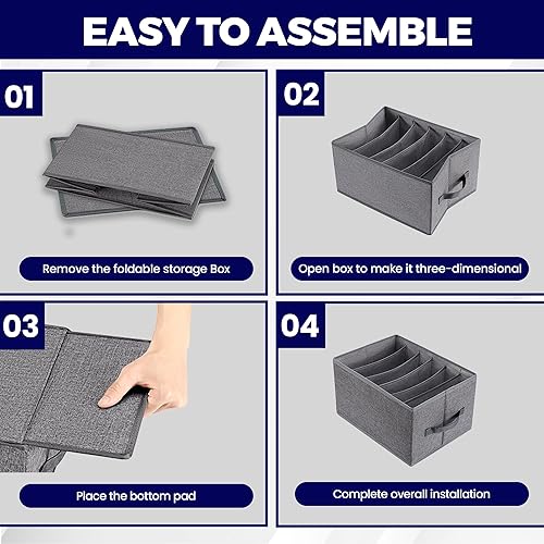 Miniatura 4 de Organizador de ropa, organizador grande de jeans para armario, organizadores de 6 rejillas para ropa, almacenamiento de ropa, organizadores de