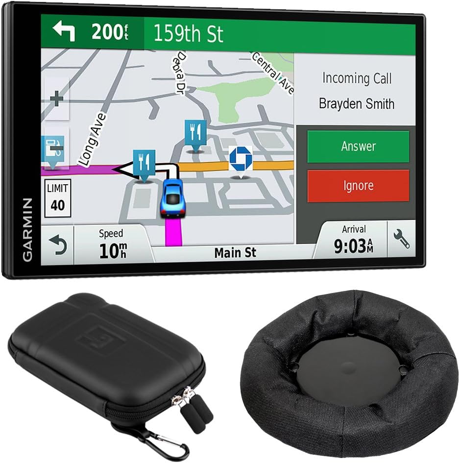 Garmin 010-01681-02 DriveSmart 61 NA LMT-S GPS w/Smart Features Dash-Mount Bundle - (Renewed)