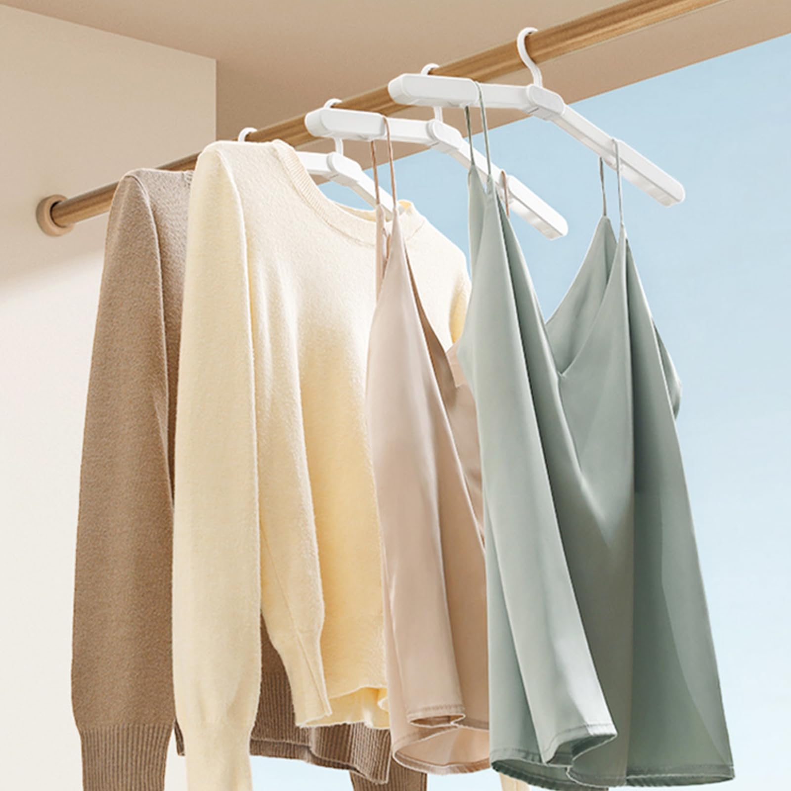 Percha de ropa portátil de viaje, compacta para ropa, plegable, ideal para viajes de negocios y vacaciones