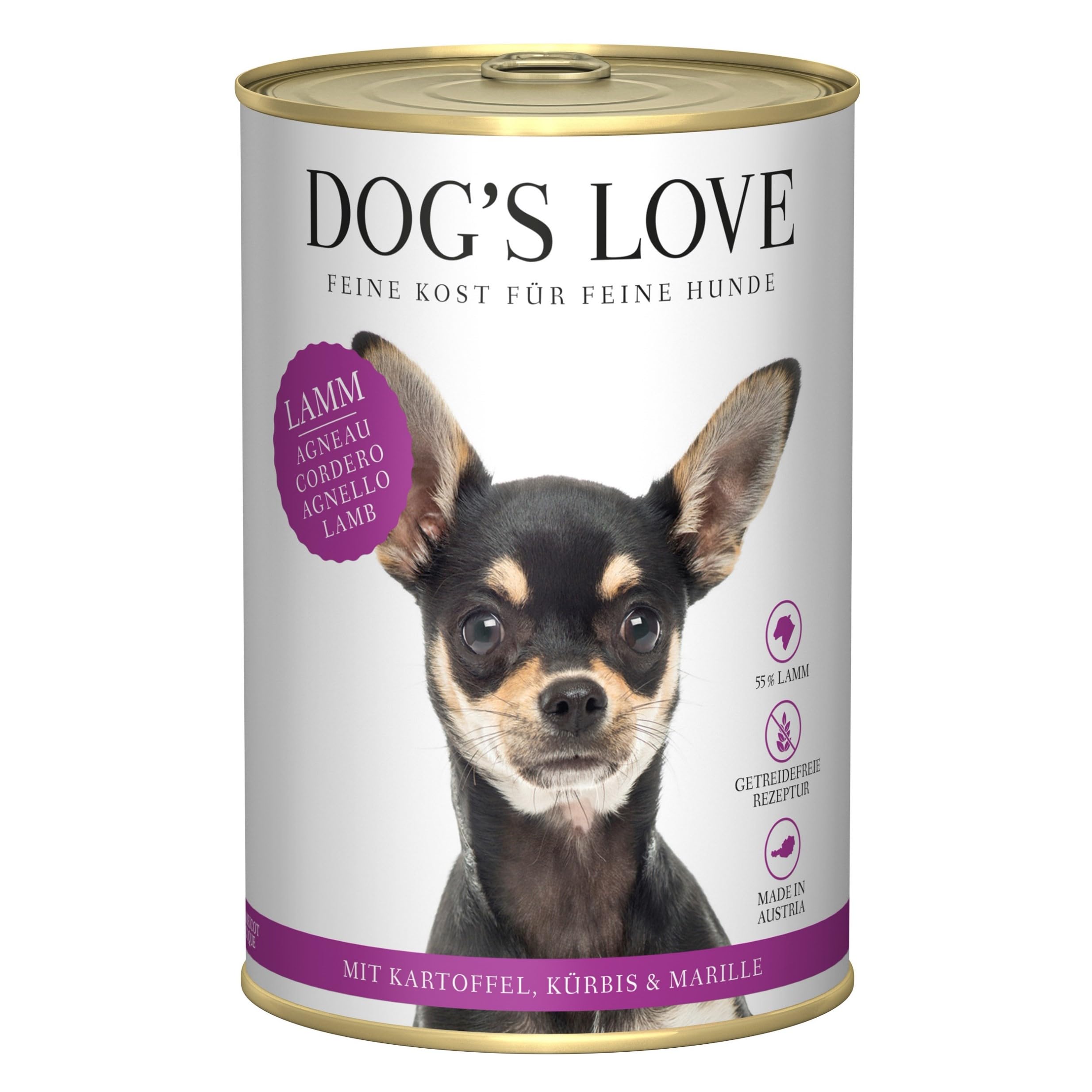 Dog'S Love | Alimento Húmedo para Perros | Variedad Latas | 12 x 400 Gr | Sin Cereales ni aditivos Artificiales (12x400Gr, Cordero)