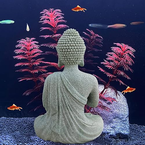 Miniatura 10 de livelyfish Estatua de Buda de acuario, decoraciones japonesas para pecera, Buda meditador de alta resistencia para acuario, estatuilla de buda zen