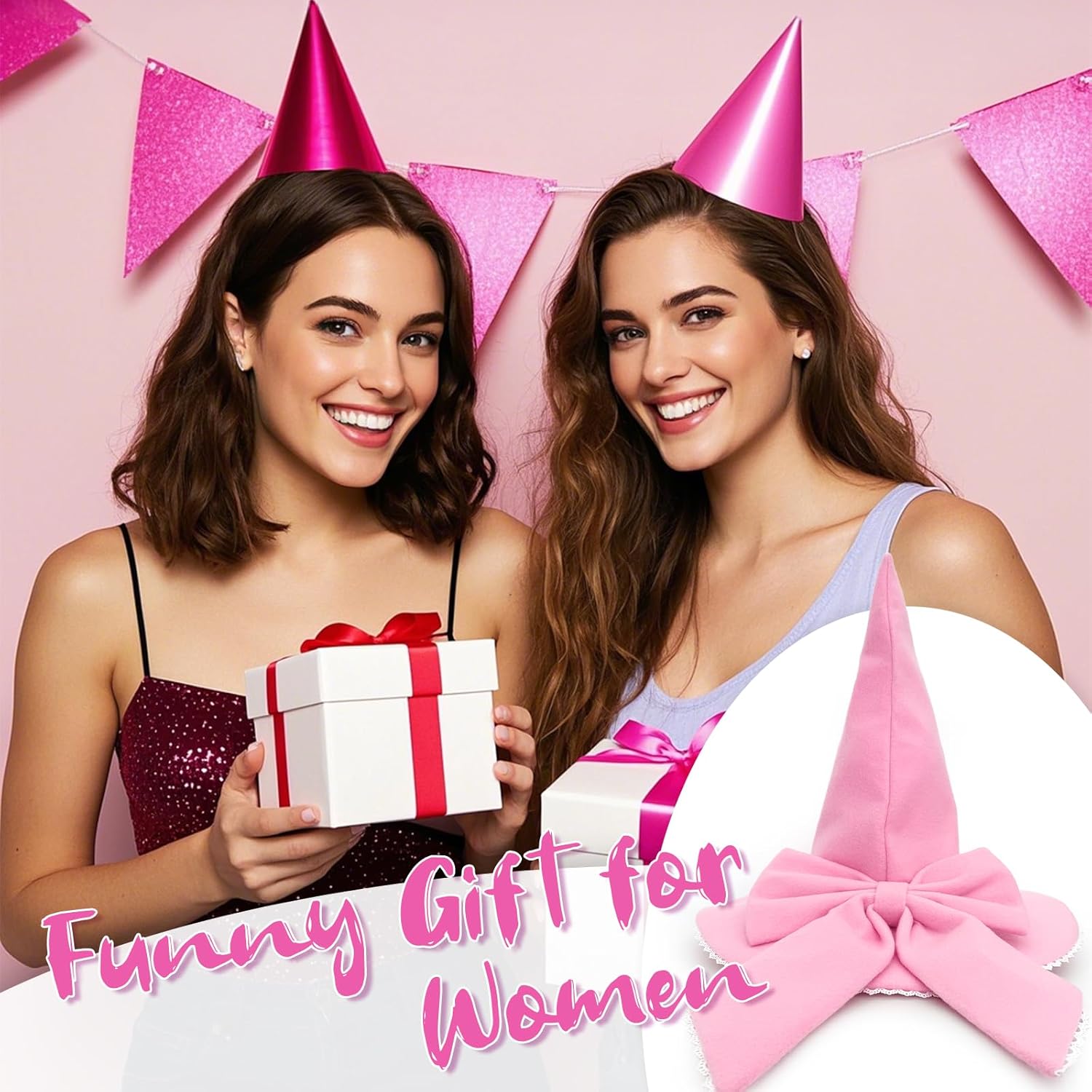 Witch Hat, 18IN Pink Wizard Hat with Big Bow for Witch Costume, Cute Cosplay Accessories for Halloween Costume Party Christmas Masquerade Carnivals - Image 7