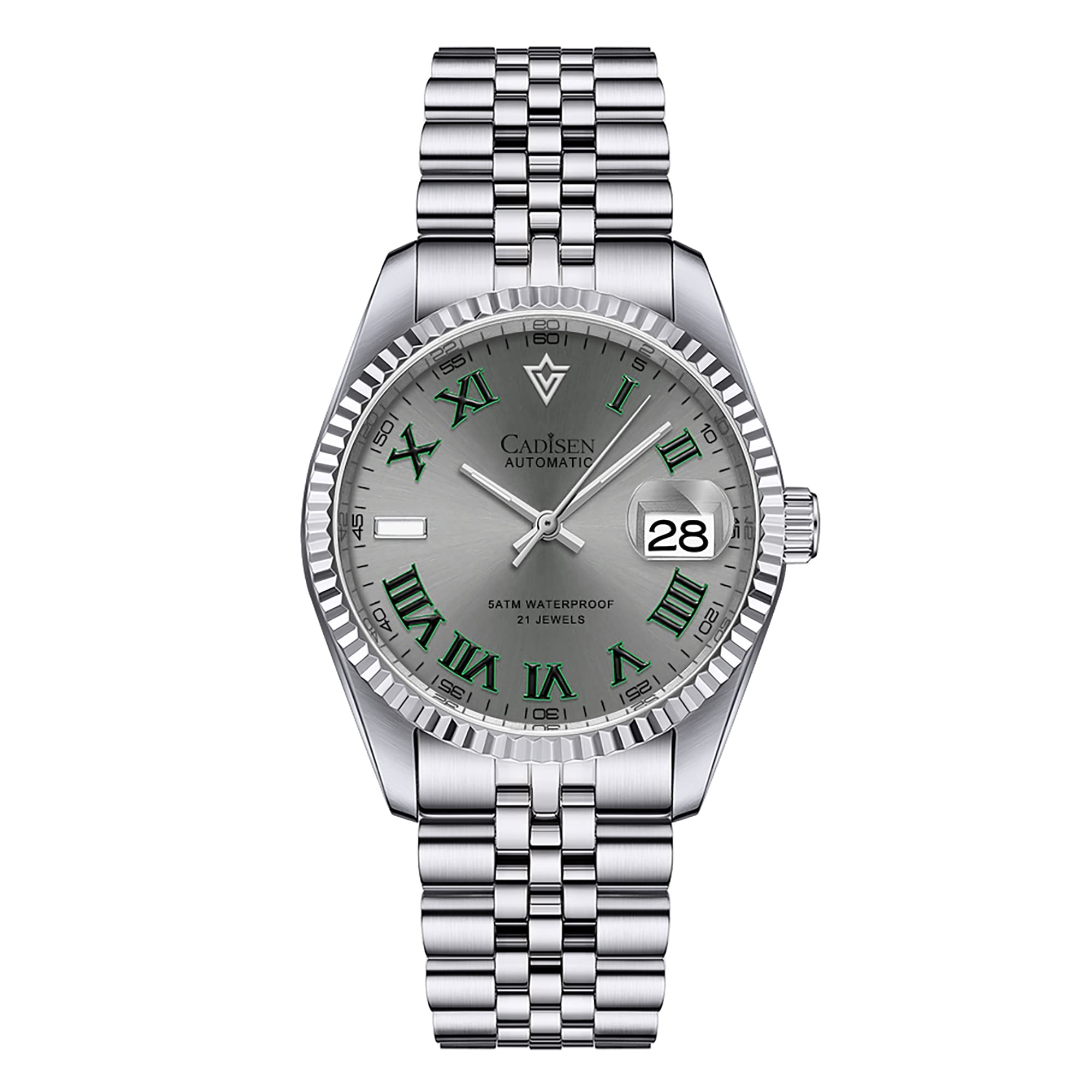 CADISEN 38MM Men's Automatic Mechanical Watch Luxury AR Sapphire Glass Water Resistant Stainless Steel MIYOTA 8215 Reloj Hombre