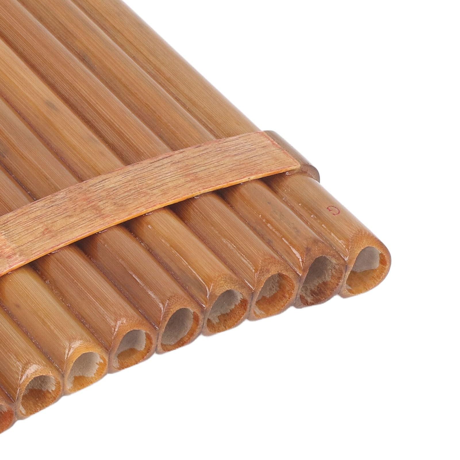 Flûte à pipe en bambou 15 tuyaux G Key Panpipe Pan Flûte traditionnelle en bois pour les amateurs de musique (main droite)