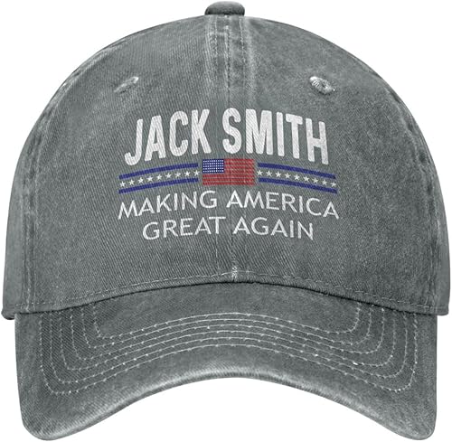 Jacks Smith Hat Jacks Smith Making America Great Again Sombrero para hombres Sombreros de béisbol con sombrero de diseño, Gris