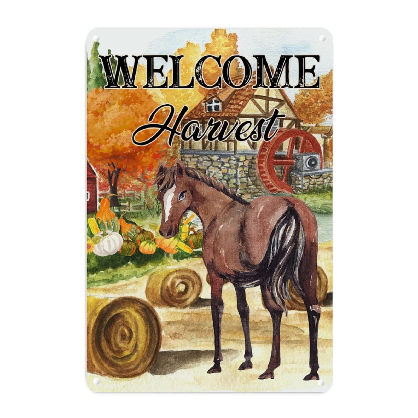 Plaque de bienvenue automnale decoration de porche et maison ambiance Thanksgiving