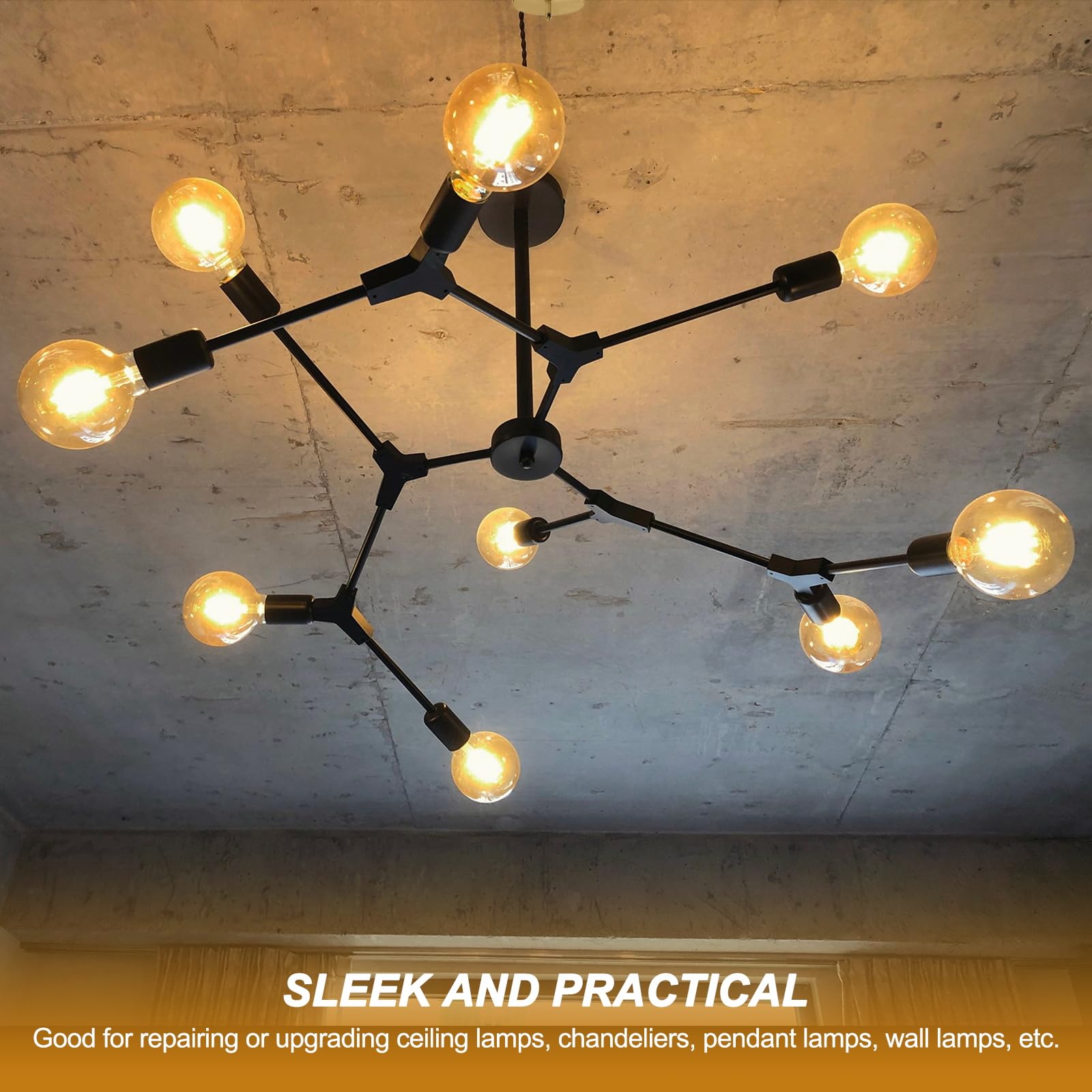 PATIKIL Tubo per lampadario, 6 Set 8" M10 x 1mm Asta Prolunga Filettata Nipplo Tubo Lampada, Adattatore Soffitto Inclinato per Lampada a Sospensione Illuminazione Steli, Tonalità Argento