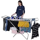 LiMETRO STEEL Stainless Steel Foldable Cloth Dryer Stand Double Rack Cloth Stands for Drying Clothes Steel (Cross) SS Rod Stand
