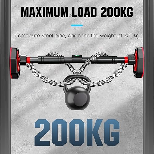 Miniatura 2 de Mipcase Barra de dominadas para puerta, barra de entrenamiento de fuerza ajustable, equipo de gimnasio portátil para fitness en casa