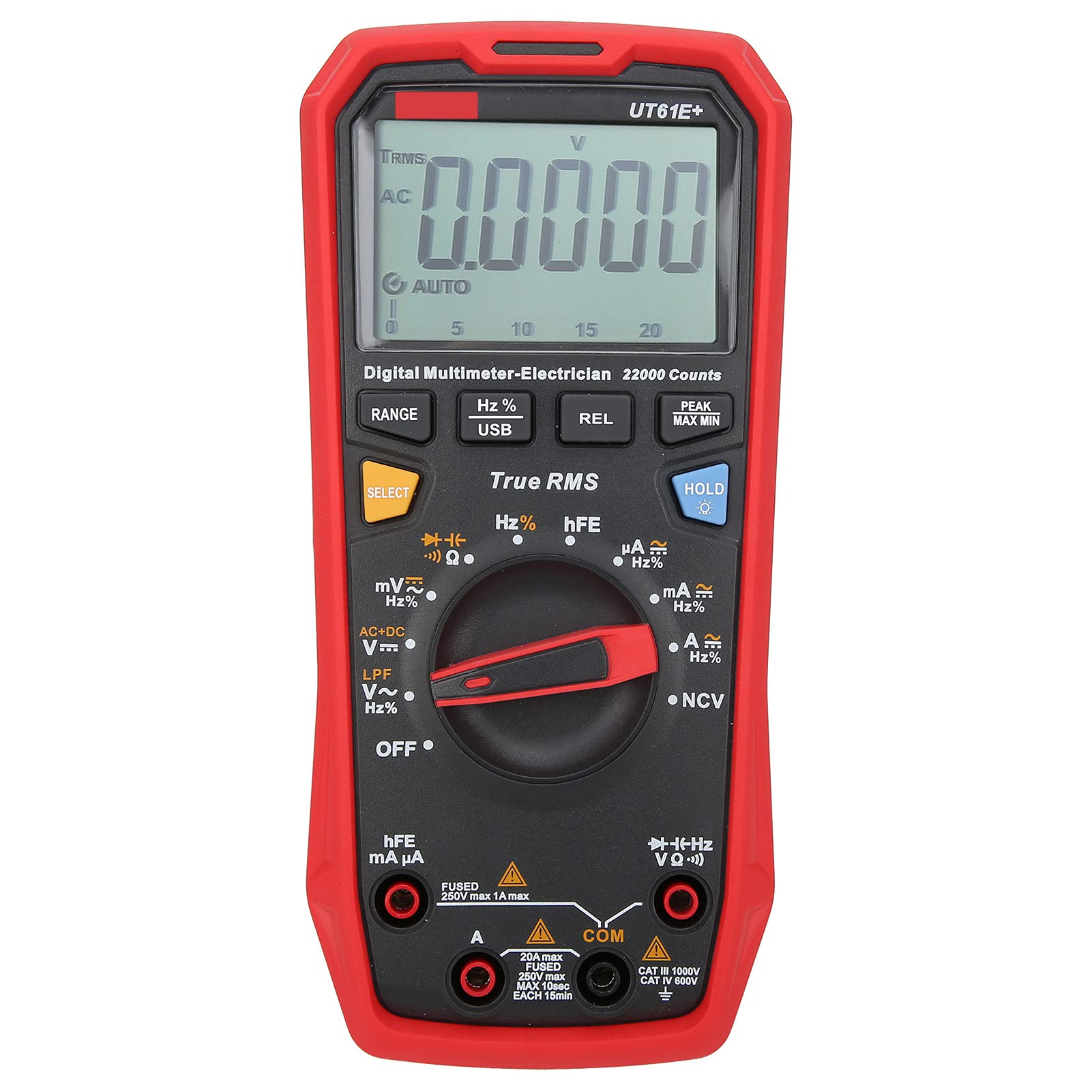 Hyuduo Industrie-Multimeter, ABS-Material, Echteffektivwert, 1000 V, LCD-Display, DC-Wechselspannungsmessung, Ideal für Elektriker und Ingenieure
