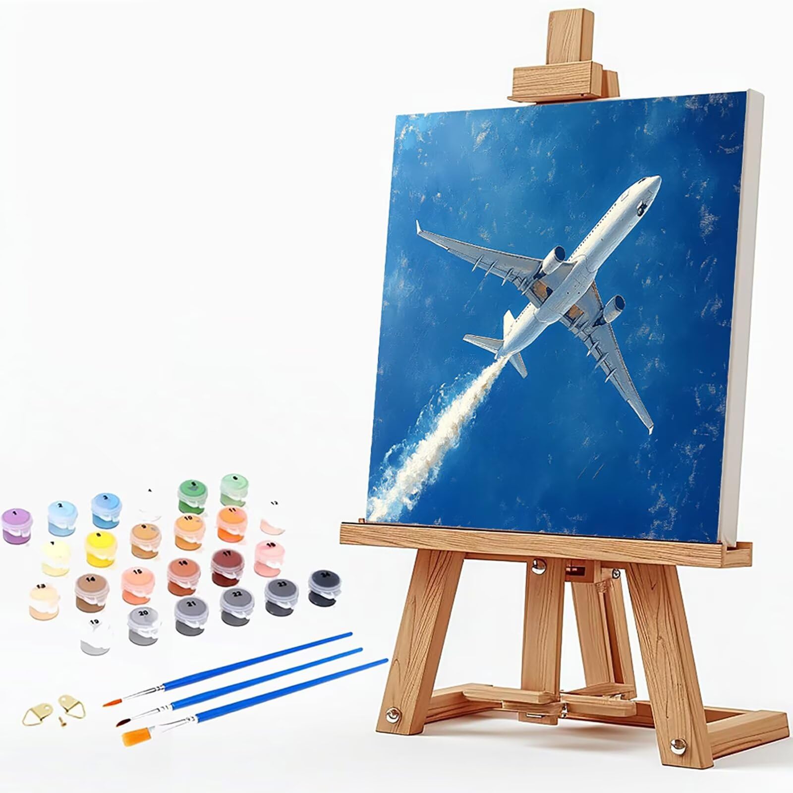 Amazon.co.jp: 数字油絵 飛行機, 油絵 キャンバス 空, DIY Paint by