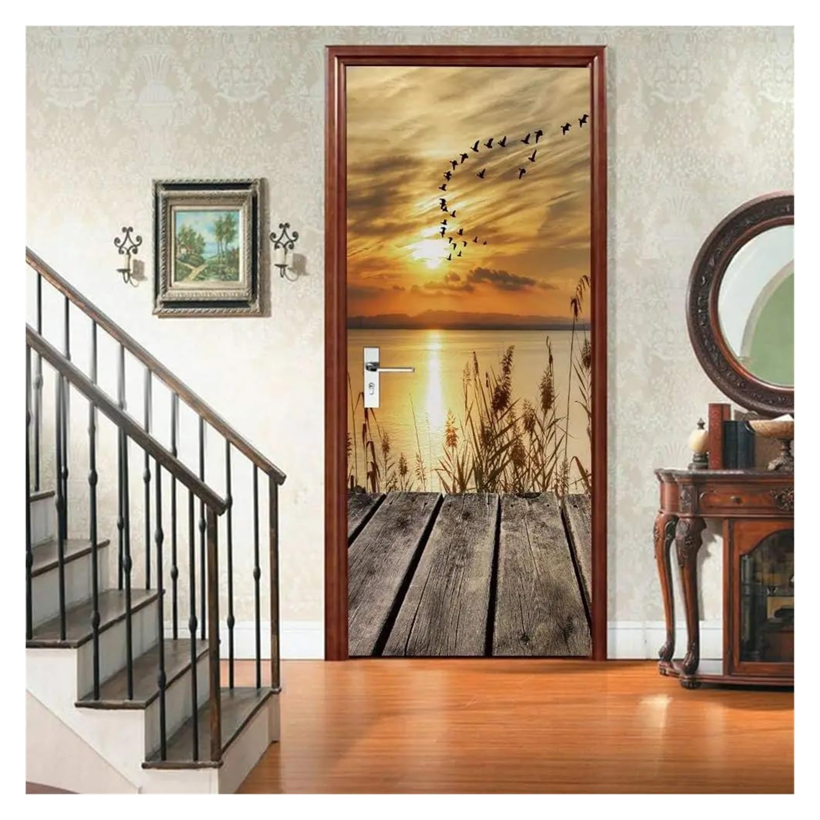 Autocollant de porte et sticker mural moderne pour décoration de salon et maison G