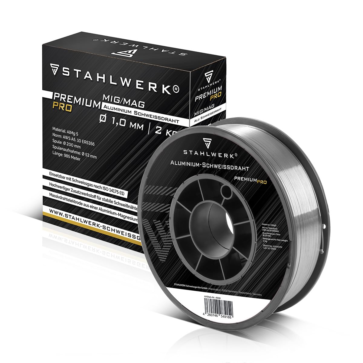 STAHLWERK MIG/MAG Aluminium Schweißdraht Ø 1,0 mm ER5356 (AlMg5), 2 kg