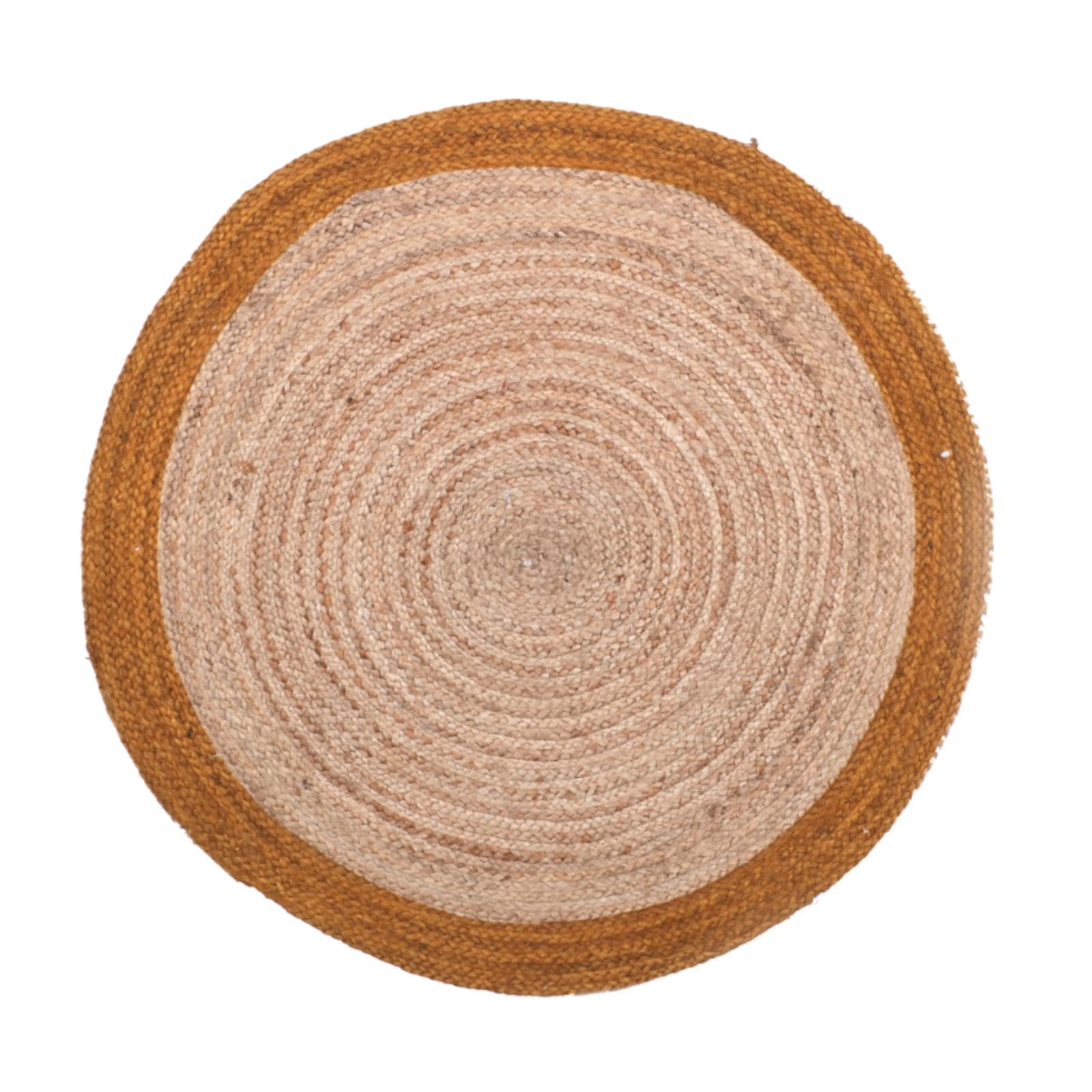 Alfombra de yute redonda para proteger el suelo con estilo natural de 90cm