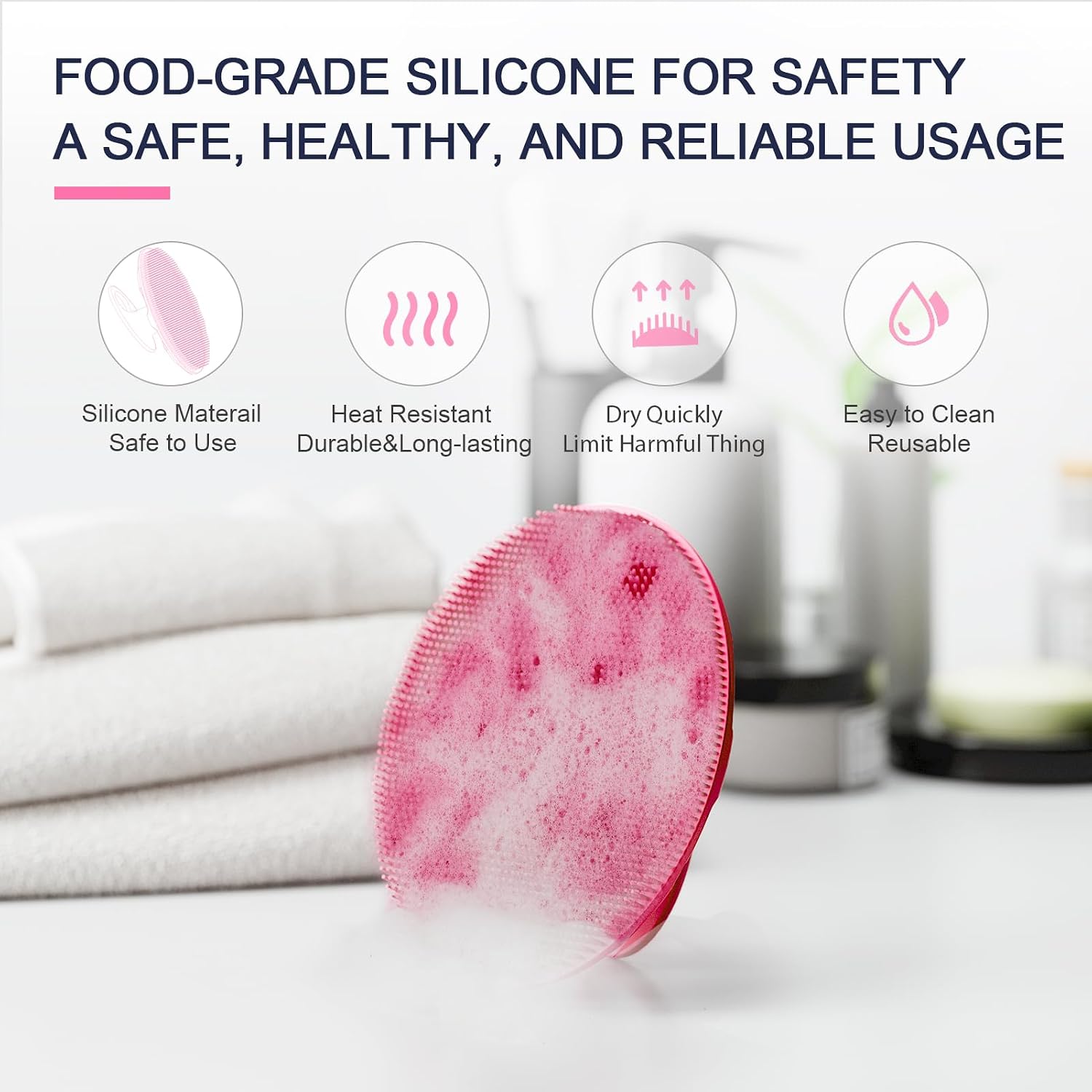 Silicone Body Scrubber, BEAUTAIL Gentle Exfoliating Brush on Sensitive Skin image 3