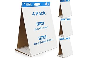 4-Pack Tabletop Sticky Easel Pad and Dry Erase Board 2 in 1...
