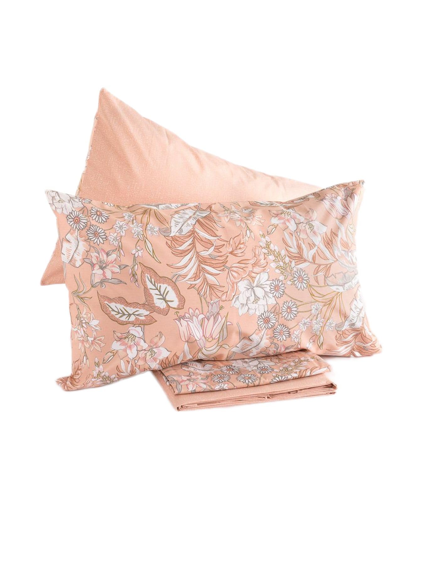 Parure de lit simple Maè Via Roma 60 pêche Savanna drap housse et taie