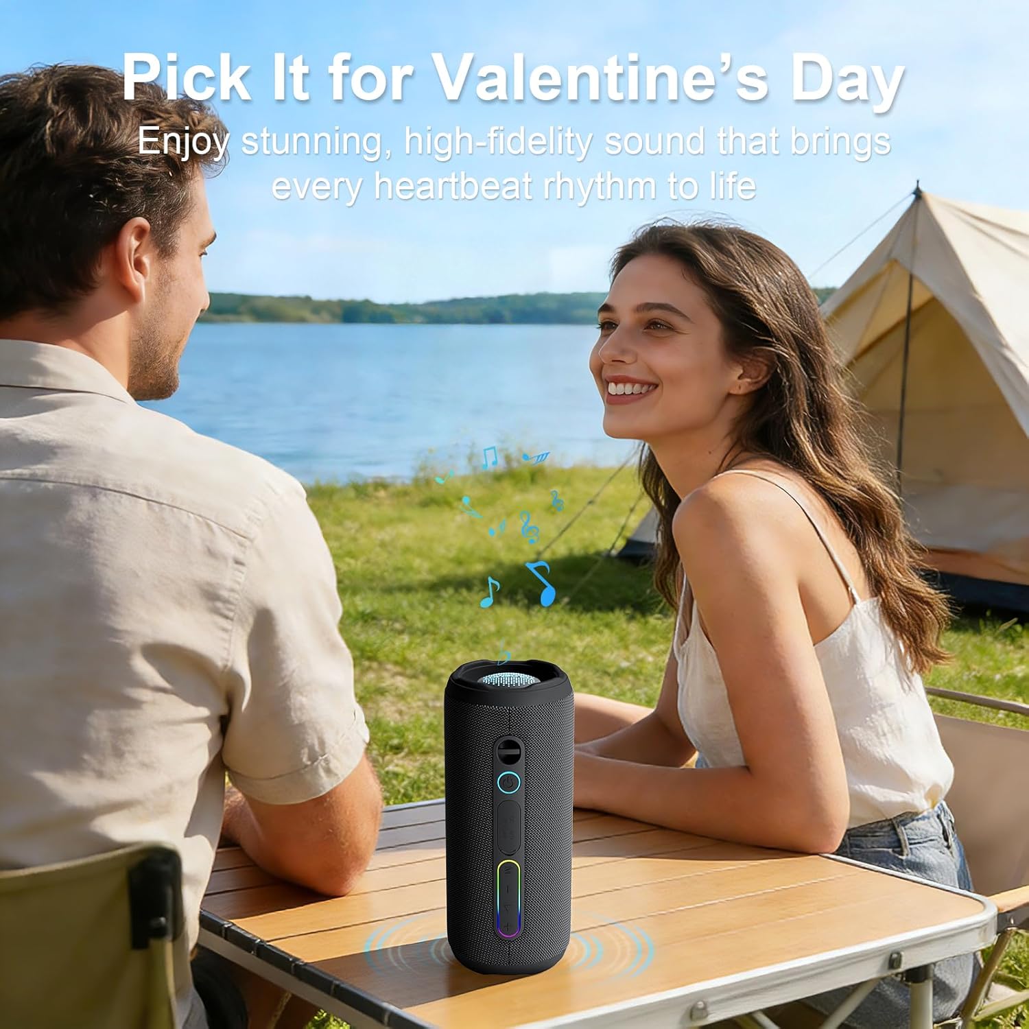 Portable Speaker Bluetooth, Powerful Deep Bass, Wireless Stereo Pairing, IPX7 Waterproof Dustproof,12H Playtime, Portable Outdoor Speaker for Travel, Sport, Party, Biking (Black) - Image 7