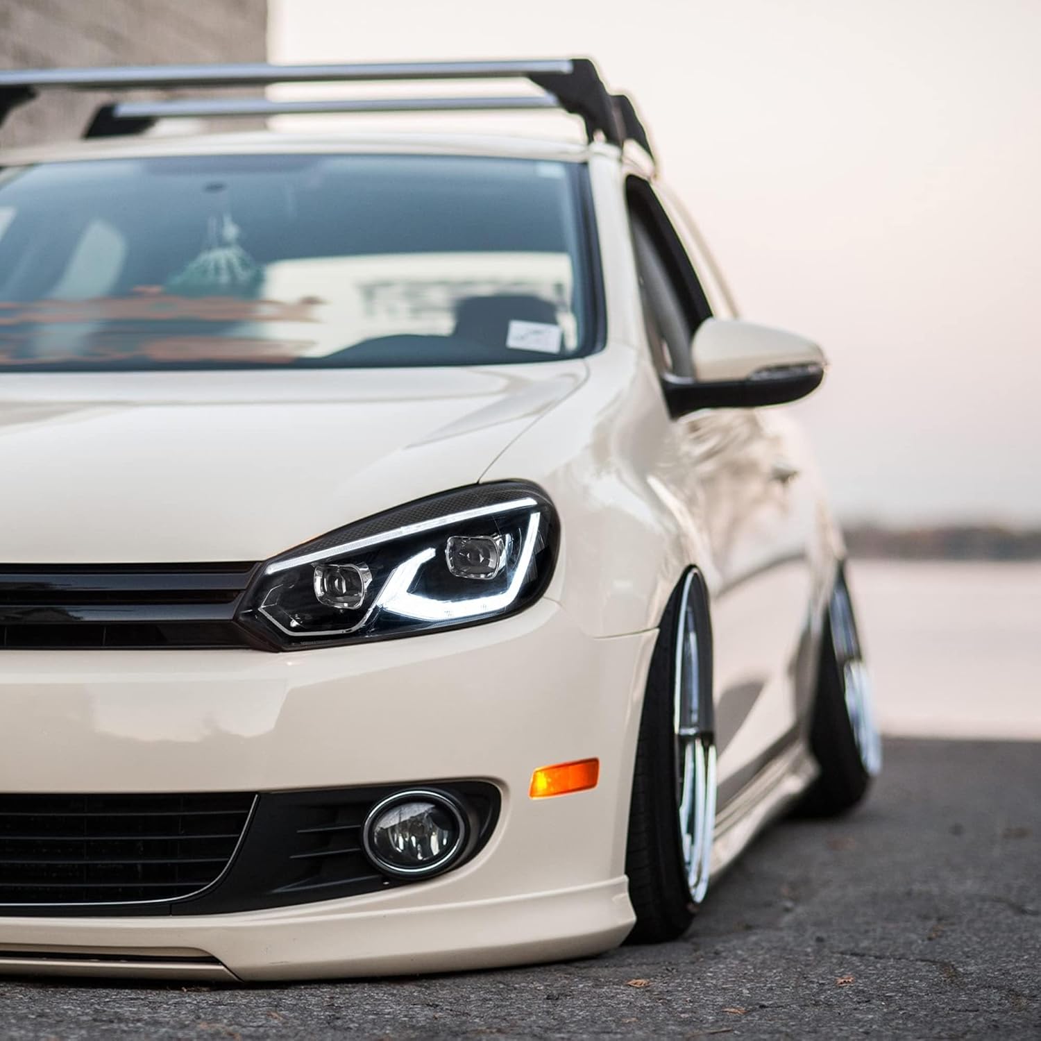 VLAND Headlight Assembly Compatible with Golf 6 MK6 2010-2014 Halogen Models(NOT FTT GTI/R) (FULL LED)