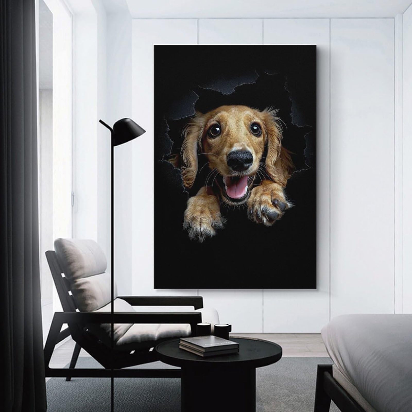 Junmoney Saluki Home Decor Wall Art, 20x30inch(50x75cm), for Work Areas, Reading Rooms Or Studios, An Interior Accent for Desk Areas