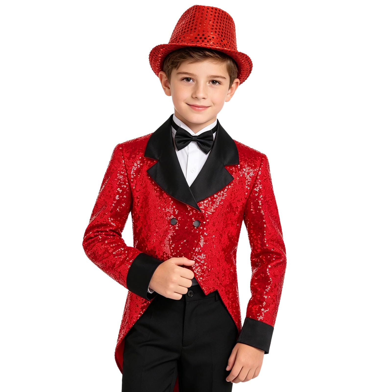 Dziecięcy frak dżentelmena, smoking, cyrk, magik, sportowy, nowoczesny, strój na dyskotekę, odświętny garnitur z guzikami, Halloween, Cosplay