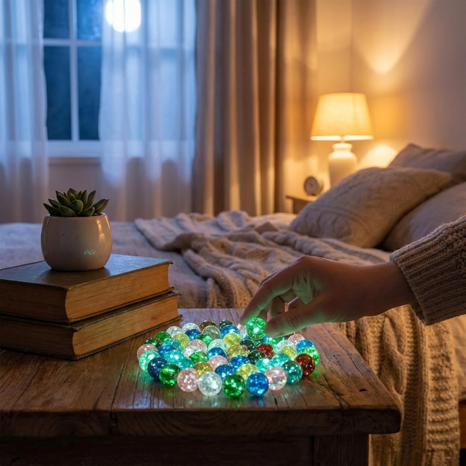 110 Pcs Colorful Glass Marbles Glowing Glass Marbles Glow in The Dark Multi-Color Luminous for Home Decor Marble Games and DIY(0.47 Inch)