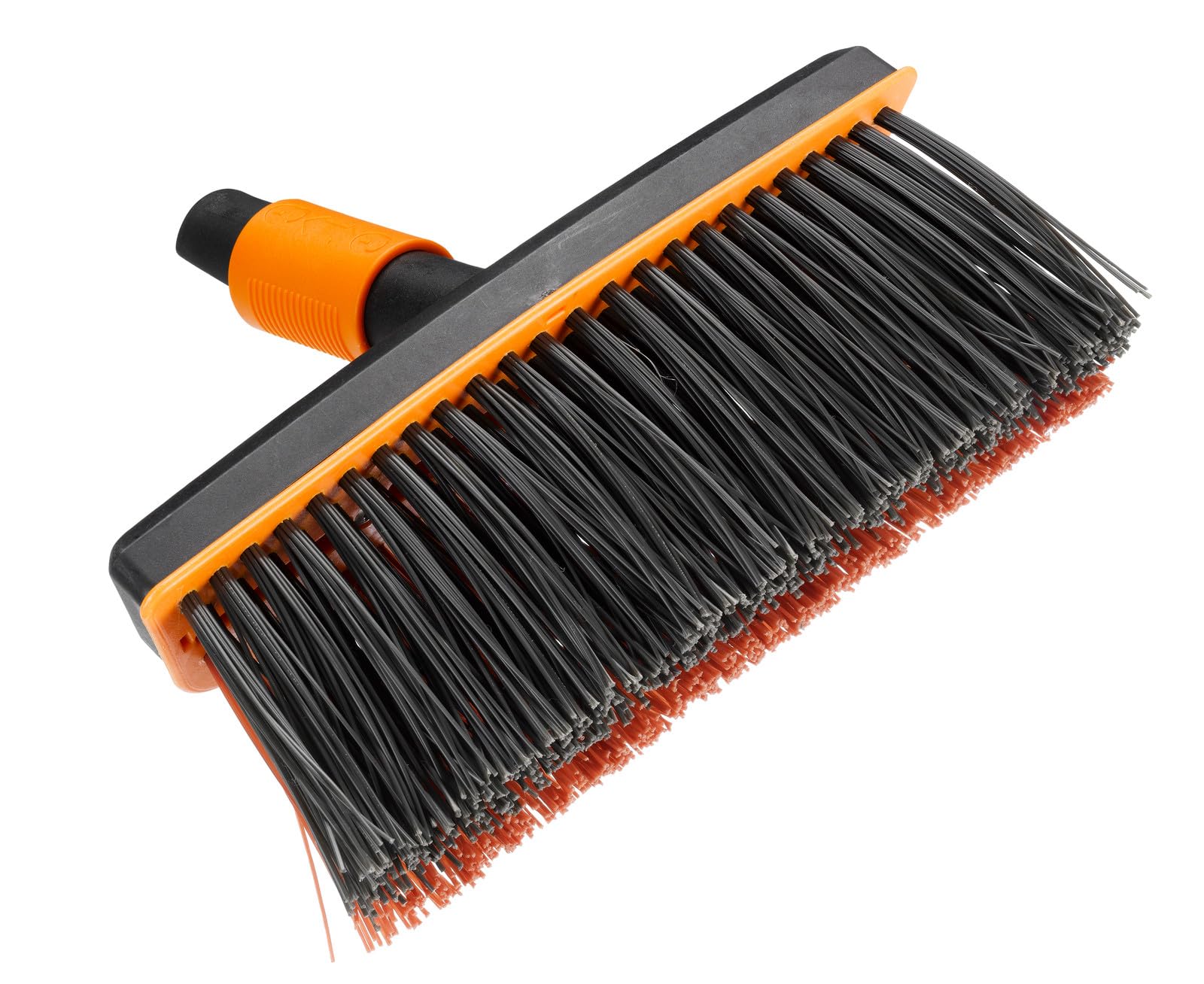 Fiskars Balai d'extérieur, Tête d'outil QuikFit, Largeur: 26 cm, Poils en polypropylène, Noir/Orange, QuikFit, 1001417