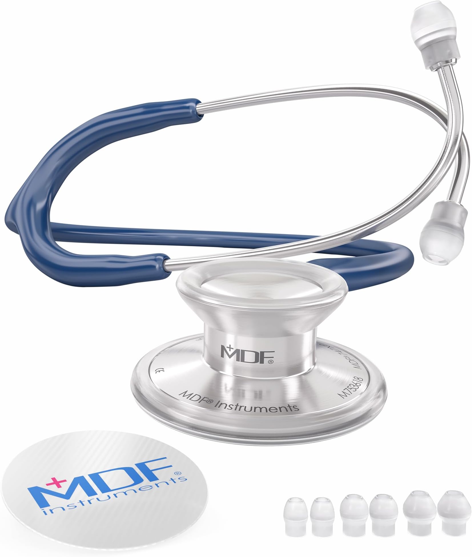 MDF Instruments MDF747XP04 Mdf Acoustica Deluxe Lightweight Dual Head Stethoscope - Navy (MDF747XP-04) (Blue)