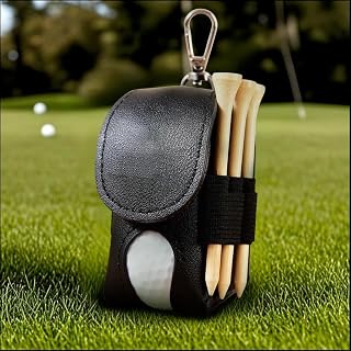 Drawelry Personalized Golf Balls Bag, Mini Golf Ball Pouch Storage Bag Portable Leather Golf Tee Holder Fathers Day Birthday Gift for Golfers Men Women