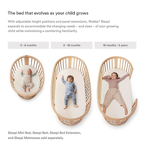 Miniatura 4 de Stokke Sleepi - Barra de cortina, color gris neblino, hecha de madera de haya maciza, compatible con cunacama y mini Stokke Sleepi