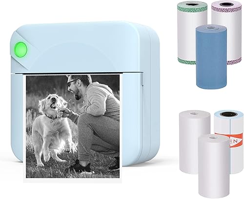 BAISHUN - Mini impresora de bolsillo portátil inalámbrica Bluetooth térmica para teléfono móvil iOS Android, impresión sin tinta, notas de estudio,