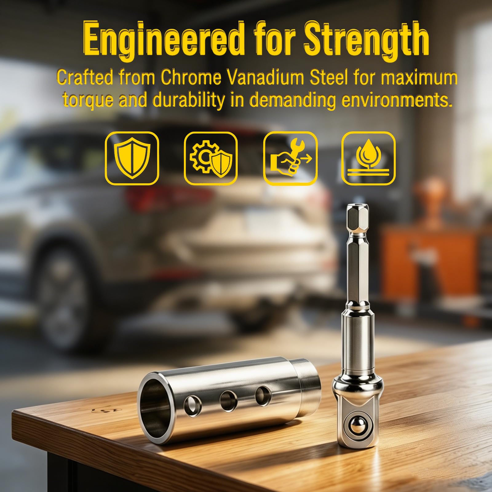 Trailer Jack Drill Adapter Compatible1 Inch Drive Shaft Heavy Duty Stainless Steel Power Jack Tool with 1/2" Socket Bit, Fits RV Camper,Construction Trailers — Amazon image 2