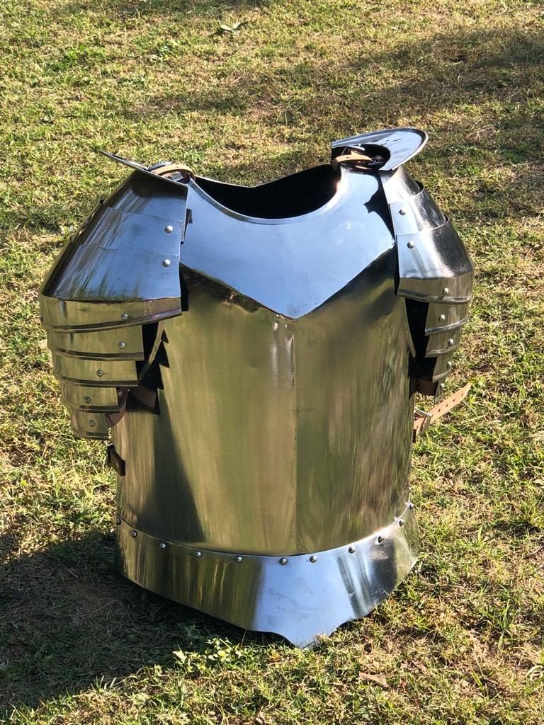 Medieval Times Shoulder Guard Steel Breastplate Fantasy Half Armour Costume