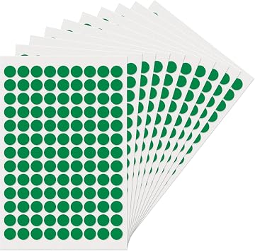 1170 PCS Dot Stickers 1/2" Round Labels Circle Color Coding Decals Colored Tags for Office Classroom Home Yard Sale Green