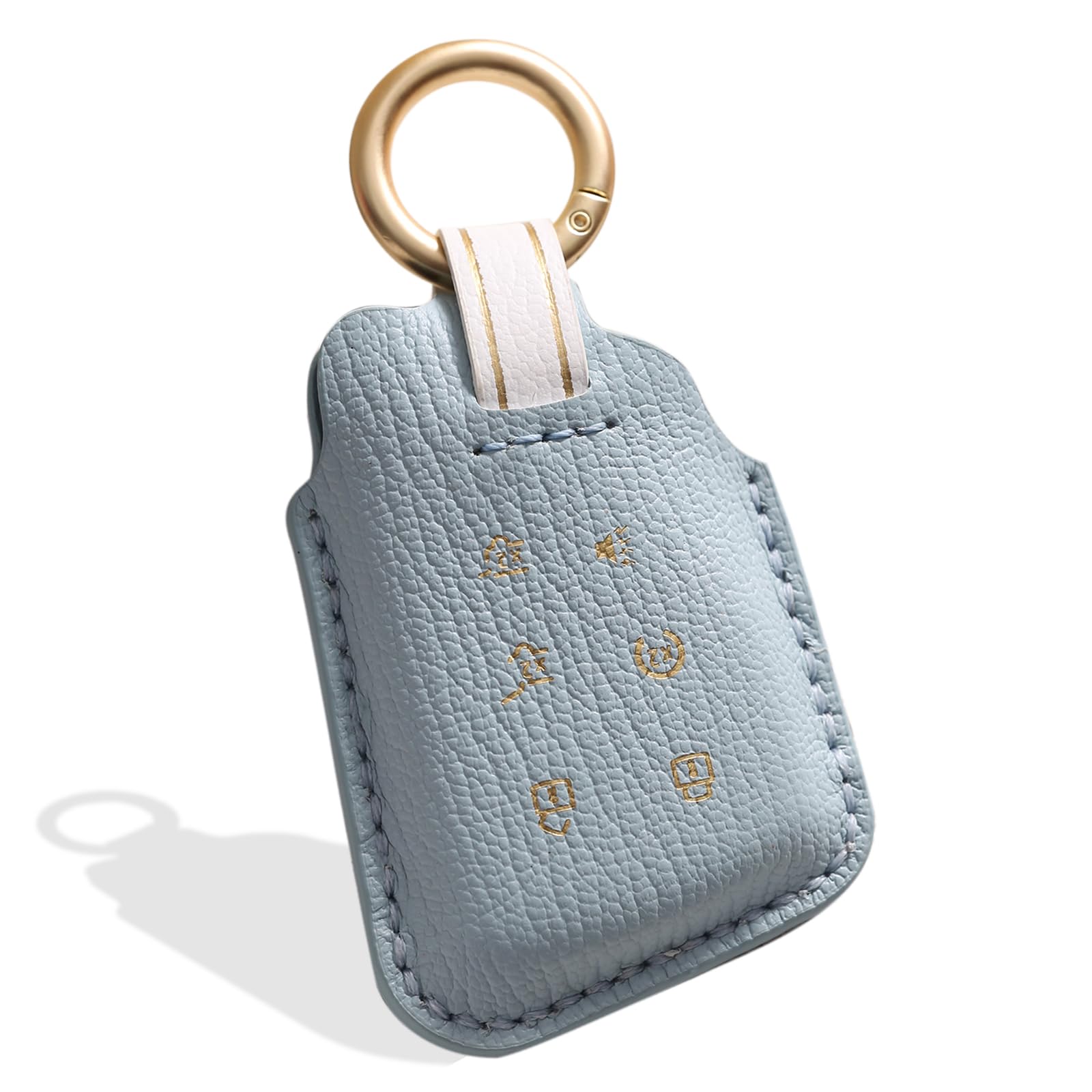 OLLEN NO-Screws Premium Leather Key Fob Cover, Fit for GMC Yukon Denali Sierra Chevy Silverado Suburban Tahoe Buick 2021-2025~, Car Key Case (6