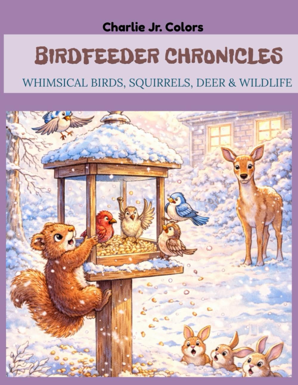 Birdfeeder Chronicles: A Winter Woodland Adult Coloring Book – Cute and Whimsical Forest Animals in Cozy Snowy Scenes for Stress Relief and Relaxation