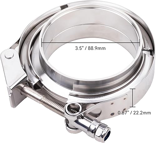 Miniatura 10 de Abrazadera de escape turbo de acero inoxidable 304 de liberación rápida de 2.5 pulgadas con brida hembra macho