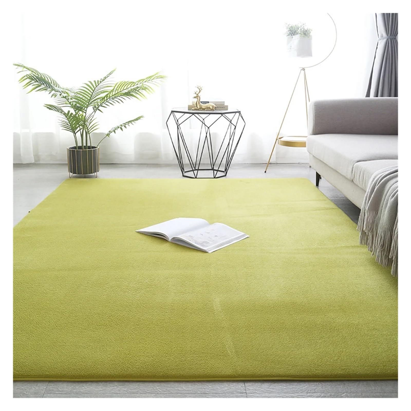 Tapis épais en molleton de corail vert doux pour salon et chambre