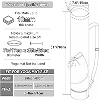Vista 7 de ESVAN Bolsa para esterilla de yoga con múltiples bolsillos. Bolsa de transporte con cordón para esterilla de yoga, Pilates, ejercicio. Bolsa