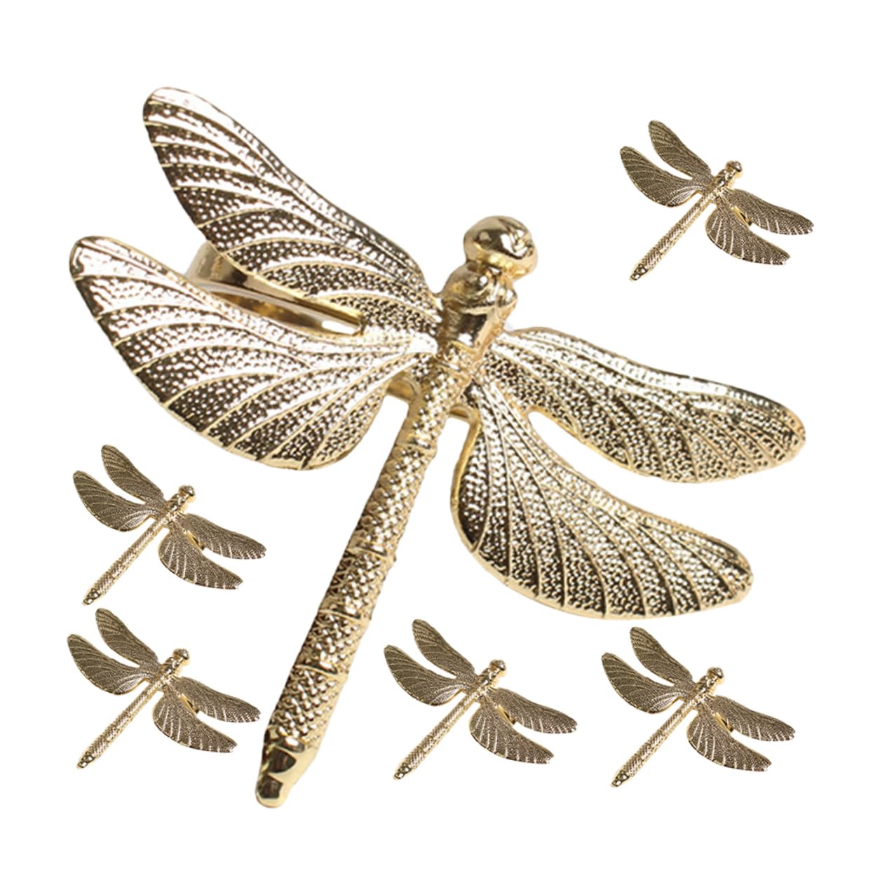 IMIKEYA 4 Sätze Libelle Serviettenringe Dekoration Weihnachten Weinachtsdeko Weihnachtdeko Tischschmuck Tischserviettenringe Libellen-esszimmerdekorationen Zinklegierung Golden 6 Stück * 4